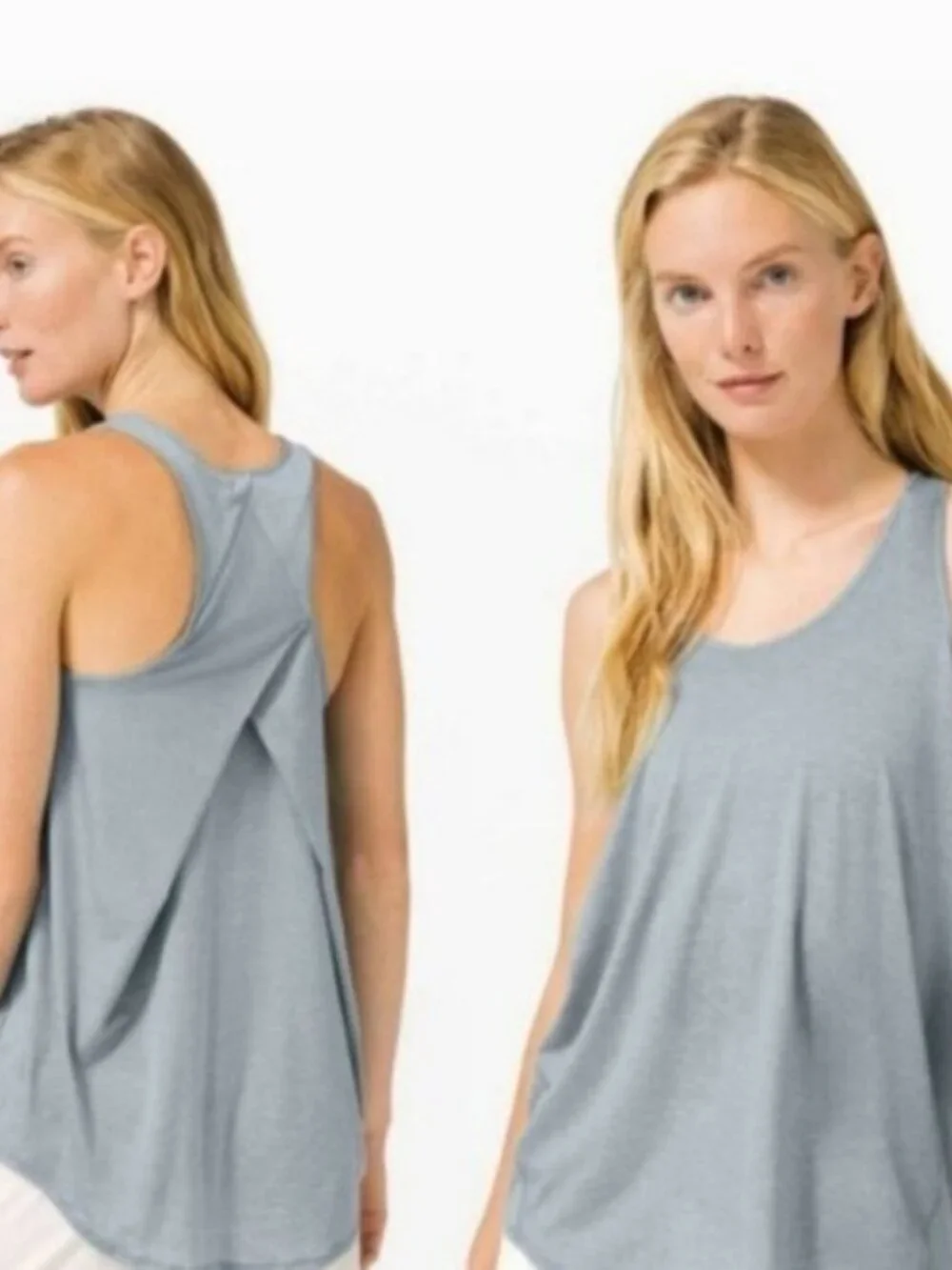 Lululemon Grey Essential Athletica Gym Yoga  Pleated Top Sz 8/10